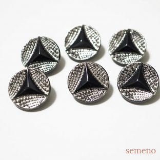 黒　シルバー　三角 ヴィンテージボタン チェコガラスボタン　PCZB047