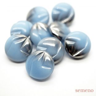 (4/7 19時より再販)ブルーとシルバー　バイカラー　　ガラスボタン　GB1001