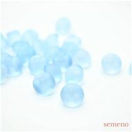 ★水色 フロスト加工 5pc ヴィンテージボタン チェコガラスボタン　PCZB012