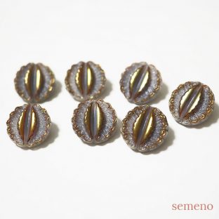 グレー　ゴールド ヴィンテージボタン チェコガラスボタン　PCZB053