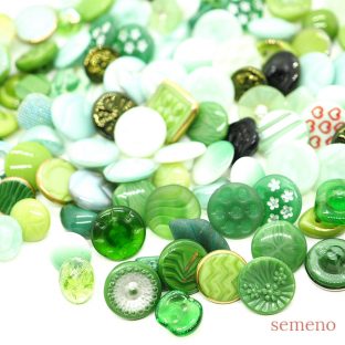 何が出るかはお楽しみ☆ボタンみくじ　14mm以下 ミニガラスボタン15個　チェコガラスボタン