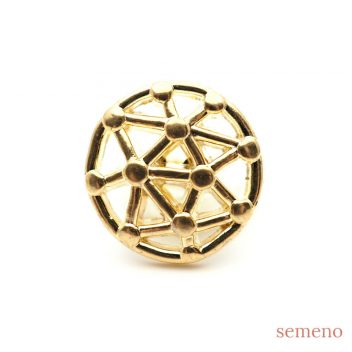 ネットデザイン　ゴールド　小　イタリアヴィンテージボタン