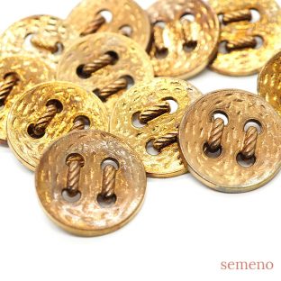 ゴールドの二つ穴ボタン風デザイン アメリカヴィンテージ　ヴィンテージボタン