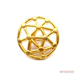 ネットデザイン　ゴールド　大　イタリアヴィンテージボタン