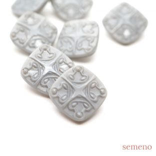 グレー　ヴィンテージボタン チェコガラスボタン　PCZB252