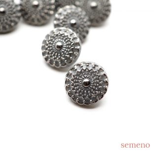 メタリックグレー　ヴィンテージボタン チェコガラスボタン　PCZB114