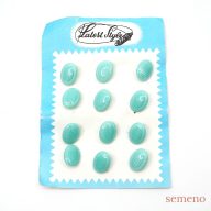 レアな台紙付き　水色　　ヴィンテージボタン チェコガラスボタン　SCZB010