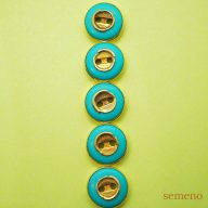 水色 縁取りミニボタン アメリカヴィンテージ　ヴィンテージボタン