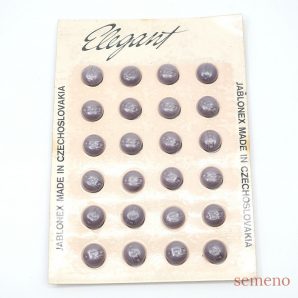 レアな台紙付き　パープル　ヴィンテージボタン チェコガラスボタン　SCZB015