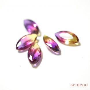 1pc ナベット　グラデーション　紫・イエロー　10*5　チャイナガラス ラインストーン　グラスストーン