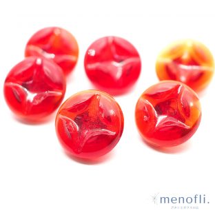 クリアレッド ヴィンテージボタン チェコガラスボタン　PCZB007