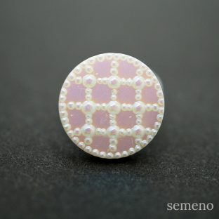 ホワイト　オーロラ　パール　ガラスボタン