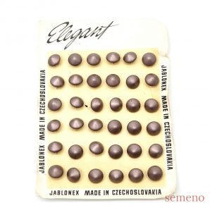 レアな台紙付き　ブロンズ　　ヴィンテージボタン チェコガラスボタン　SCZB011