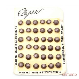 レアな台紙付き　ブロンズ　　ヴィンテージボタン チェコガラスボタン　SCZB011