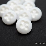 2pc 　ホワイト　白花デザイン　チェコガラスボタン　ヴィンテージボタン