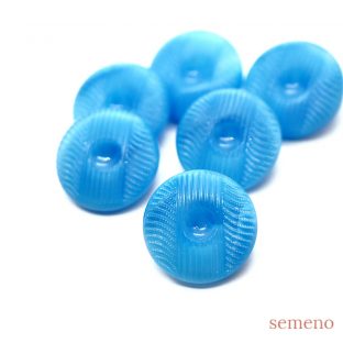 ブルー　シンプルなくぼみデザイン　ガラスボタン　PCZB099