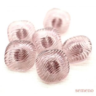 6pc 訳あり品 クリアパープル チェコガラスボタン　ヴィンテージボタン