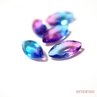 1pc ナベット　グラデーション　紫・ブルー　10*5　チャイナガラス ラインストーン　グラスストーン