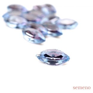 ★1pc 青紫 ナベット15*7 ヴィンテージガラス ラインストーン　グラスストーン