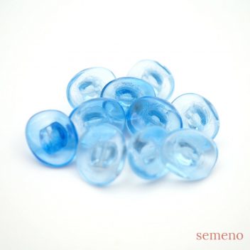 オーバル形　ミニガラスボタン　水色　5個セット　CGB1119