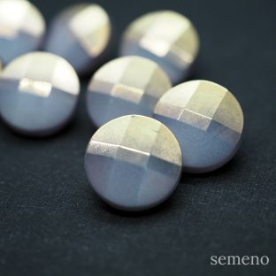 ホワイト　 多面カットデザイン ゴールド　ミニチェコガラスボタン　ヴィンテージボタン