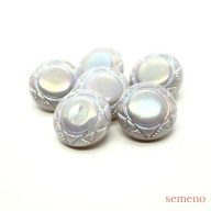 パステルパープル オーロラ加工 チェコガラスボタン　ヴィンテージボタン