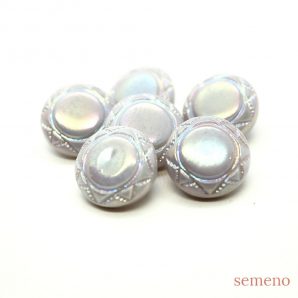 パステルパープル オーロラ加工 チェコガラスボタン　ヴィンテージボタン