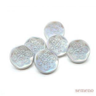 ★グレー ヴィンテージボタン チェコガラスボタン　PCZB004