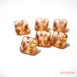 オレンジ　透明　ヴィンテージボタン チェコガラスボタン　PCZB244