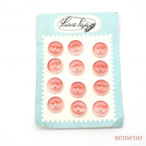 レアな台紙付き　赤　ヴィンテージボタン チェコガラスボタン　SCZB009