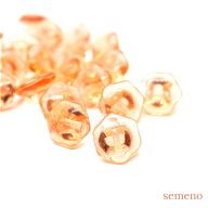 薄オレンジ クリア　六角形 5pc ヴィンテージボタン チェコガラスボタン　PCZB013