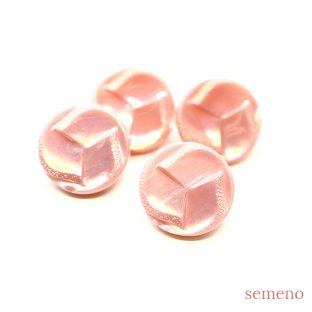 (8/25 20時より再販)ピンク オーロラ みつどもえ チェコガラスボタン　ヴィンテージボタン PCZB290