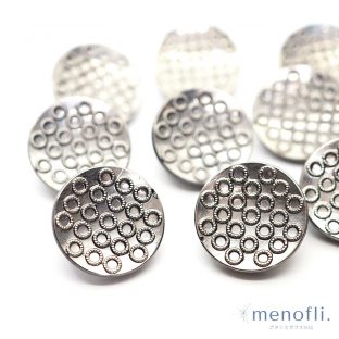 シルバー　輪っかデザイン　ヴィンテージボタン チェコガラスボタン　RCZB047