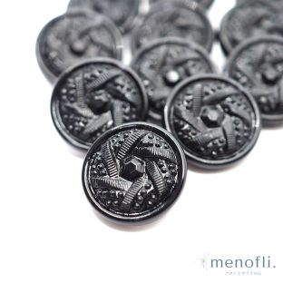 黒　ヴィンテージボタン チェコガラスボタン　RCZB048