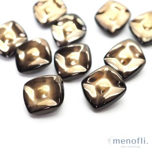 ゴールド　四角　ヴィンテージボタン チェコガラスボタン　RCZB059