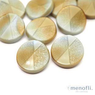 グレイッシュブルー　ブラウン　ヴィンテージボタン チェコガラスボタン　RCZB085