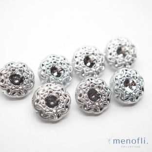 シルバー　ヴィンテージボタン チェコガラスボタン　BP04050022