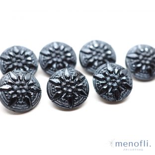 黒　ヴィンテージボタン チェコガラスボタン　BP04050023