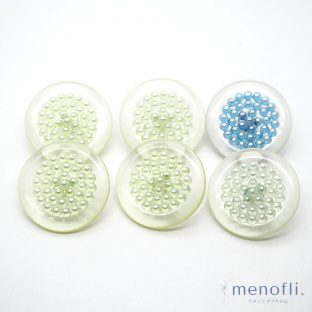 6pc クリア　つぶつぶデザイン プラスチックボタン　VC 20210105