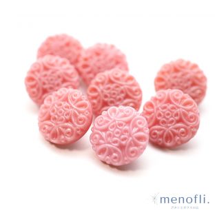 ピンク ロココなデザイン ヴィンテージボタン チェコガラスボタン　BP1010 20210304