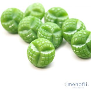 緑 ヴィンテージボタン チェコガラスボタン　BP1010 20210308