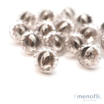 クリア シルバーペイント ミニボタン ヴィンテージボタン チェコガラスボタン　BP1010 20210309